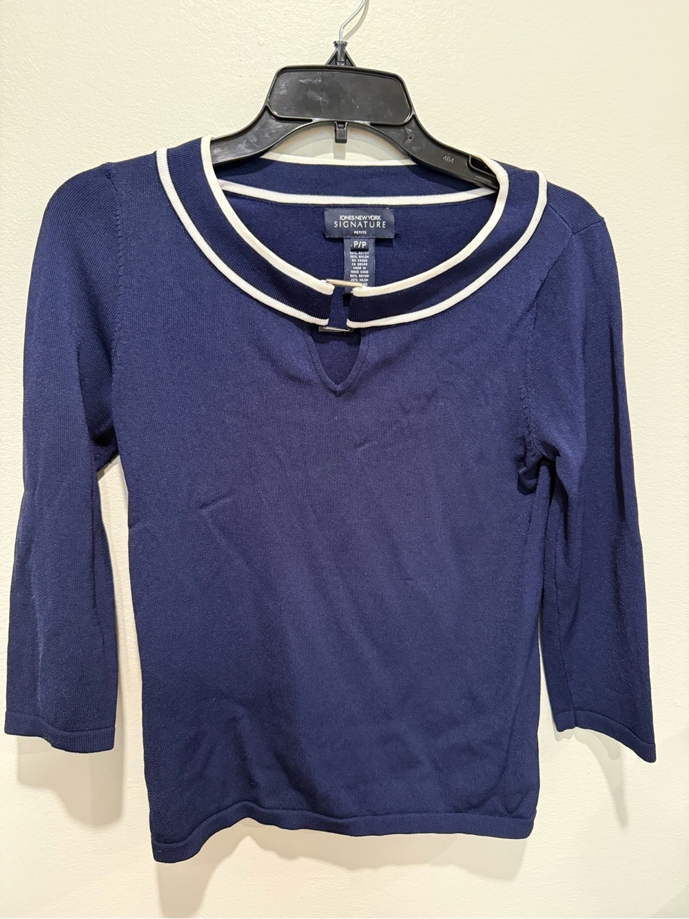 Navy Top with Cream Sailor Collar